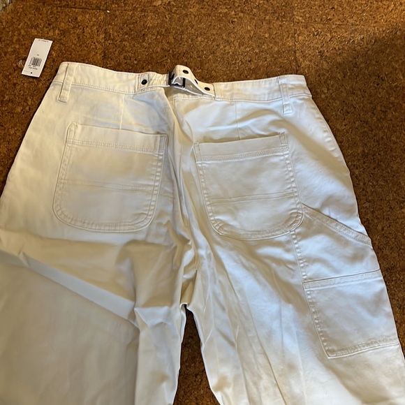 High-Waisted Straight Canvas Workwear Pants for Women - Picture 3 of 4